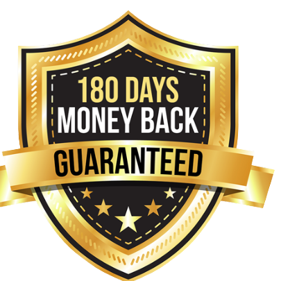 180 days Money Back Guaranteed Badge